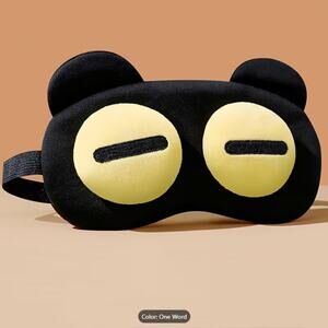 Cute Bear Eye Mask – Plush Sleep Mask with Adjustable Strap – One Word Design